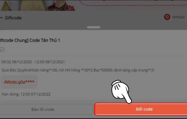 code thủ thành origin